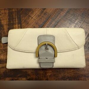 Vintage Coach SoHo Cream and Gray Leather Wallet